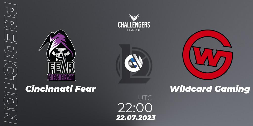 Cincinnati Fear contre Wildcard Gaming : prédiction de match. 22.07.2023 at 22:00. LoL, North American Challengers League 2023 Summer - Playoffs