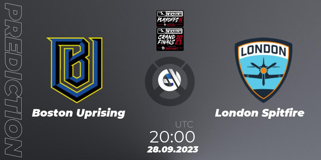 Boston Uprising contre London Spitfire : prédiction de match. 28.09.23. Overwatch, Overwatch League 2023 - Playoffs