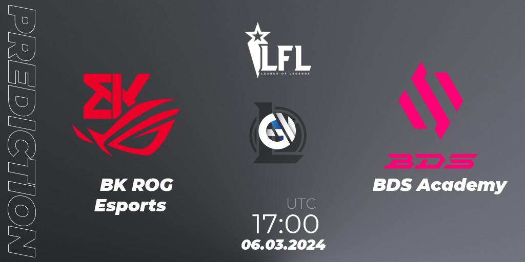 BK ROG Esports contre BDS Academy : prédiction de match. 06.03.2024 at 17:00. LoL, LFL Spring 2024