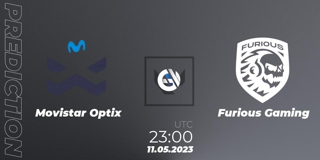 Movistar Optix contre Furious Gaming : prédiction de match. 11.05.2023 at 22:15. VALORANT, VALORANT Challengers 2023: LAS Split 2 - Regular Season