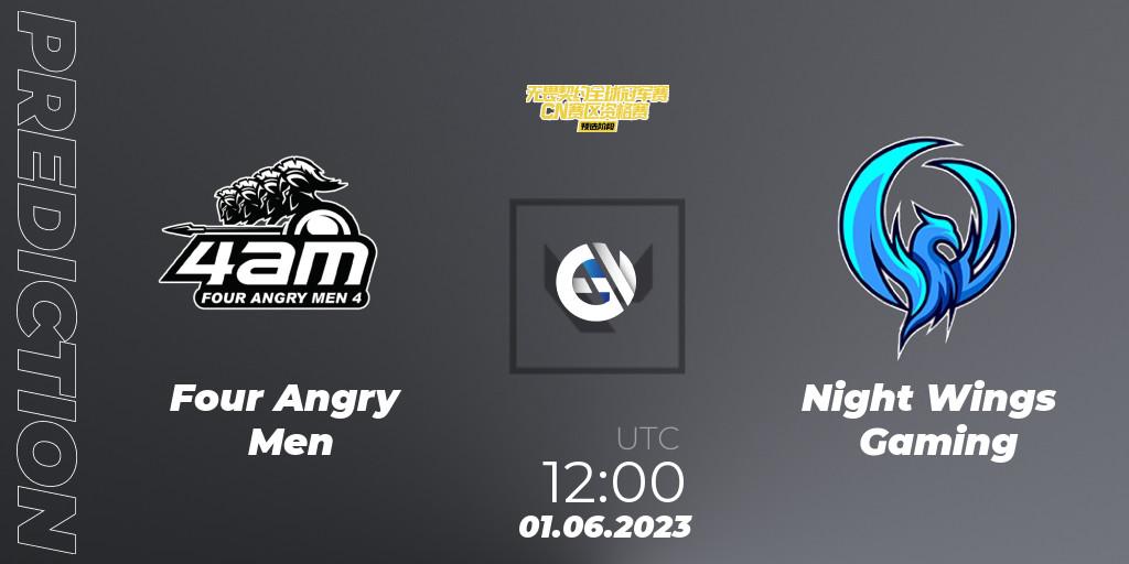 Four Angry Men contre Night Wings Gaming : prédiction de match. 01.06.23. VALORANT, VALORANT Champions Tour 2023: China Preliminaries