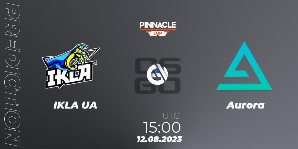 IKLA UA contre Aurora : prédiction de match. 12.08.2023 at 15:00. Counter-Strike (CS2), Pinnacle Cup V