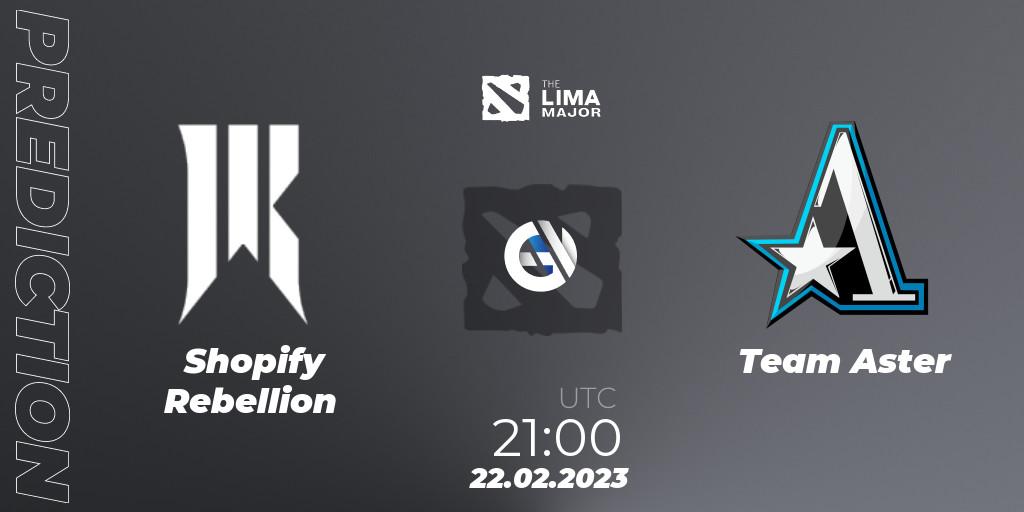 Shopify Rebellion contre Team Aster : prédiction de match. 22.02.23. Dota 2, The Lima Major 2023