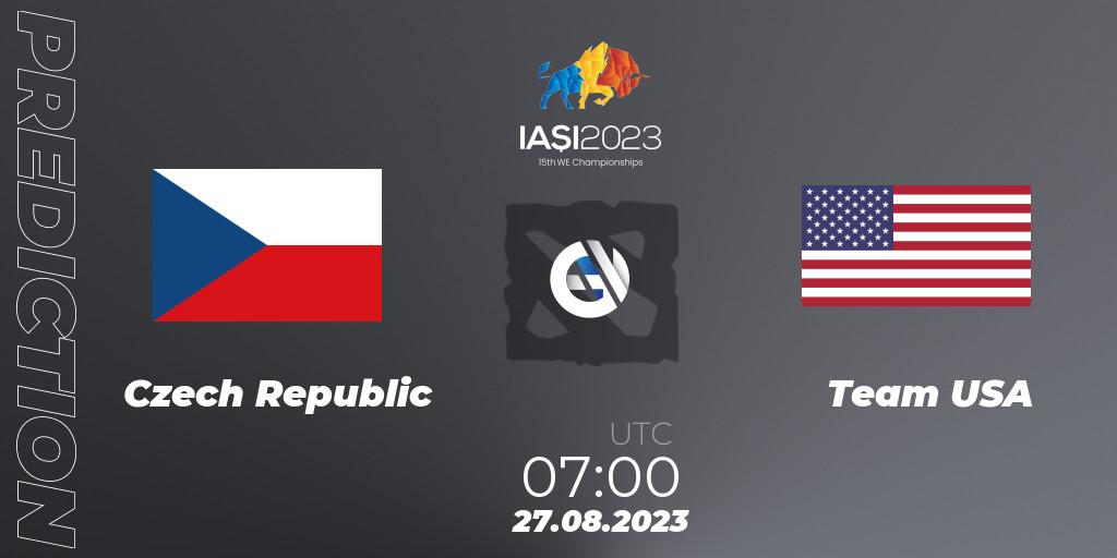 Czech Republic contre Team USA : prédiction de match. 27.08.2023 at 10:00. Dota 2, IESF World Championship 2023