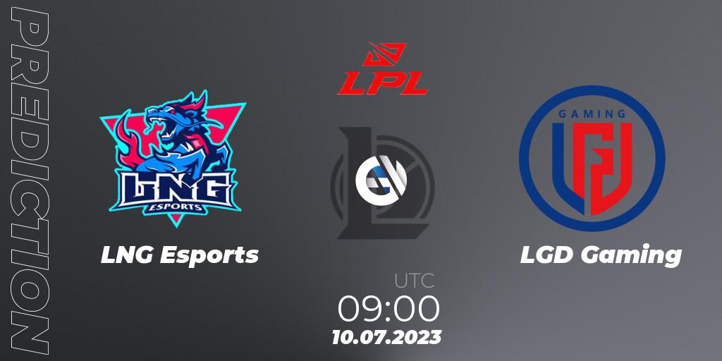 LNG Esports contre LGD Gaming : prédiction de match. 10.07.23. LoL, LPL Summer 2023 Regular Season