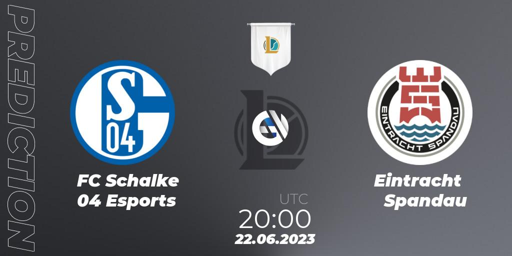 FC Schalke 04 Esports contre Eintracht Spandau : prédiction de match. 22.06.23. LoL, Prime League Summer 2023 - Group Stage