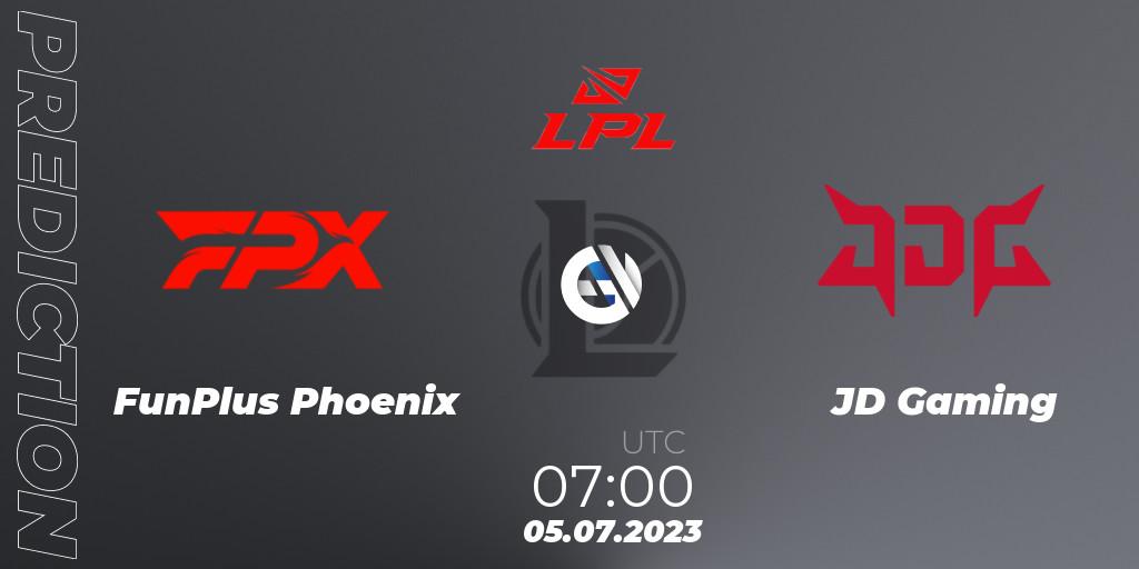FunPlus Phoenix contre JD Gaming : prédiction de match. 05.07.2023 at 07:00. LoL, LPL Summer 2023 Regular Season