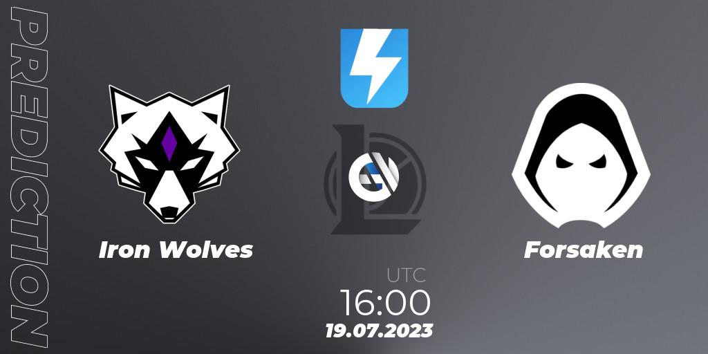 Iron Wolves contre Forsaken : prédiction de match. 14.06.2023 at 18:00. LoL, Ultraliga Season 10 2023 Regular Season
