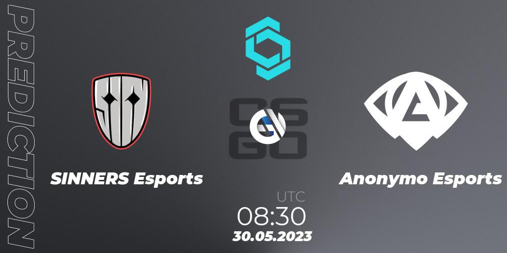 SINNERS Esports contre Anonymo Esports : prédiction de match. 30.05.23. CS2 (CS:GO), CCT North Europe Series 5