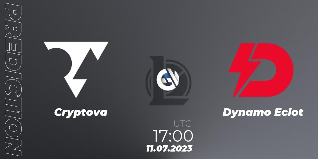 Cryptova contre Dynamo Eclot : prédiction de match. 16.06.2023 at 17:00. LoL, Hitpoint Masters Summer 2023 - Group Stage