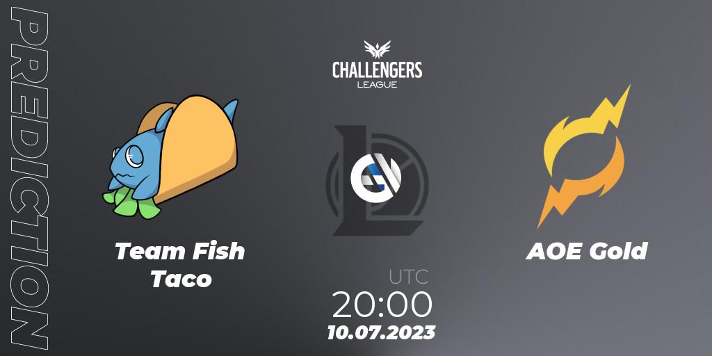 Team Fish Taco contre AOE Gold : prédiction de match. 10.07.2023 at 20:00. LoL, North American Challengers League 2023 Summer - Group Stage