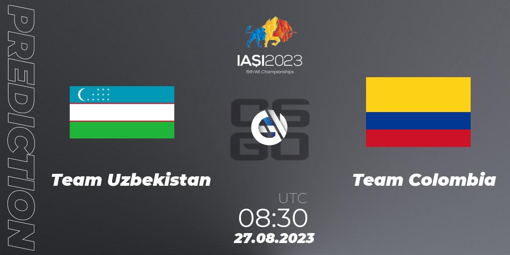 Team Uzbekistan contre Team Colombia : prédiction de match. 27.08.23. CS2 (CS:GO), IESF World Esports Championship 2023
