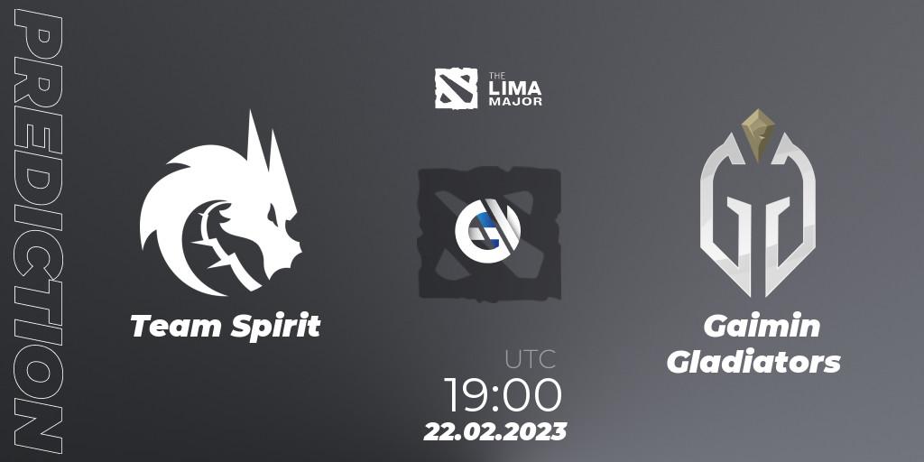 Team Spirit contre Gaimin Gladiators : prédiction de match. 22.02.23. Dota 2, The Lima Major 2023