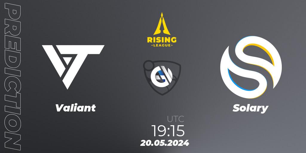 Valiant contre Solary : prédiction de match. 20.05.2024 at 19:15. Rocket League, Rising League 2024 — Split 1 — Main Event