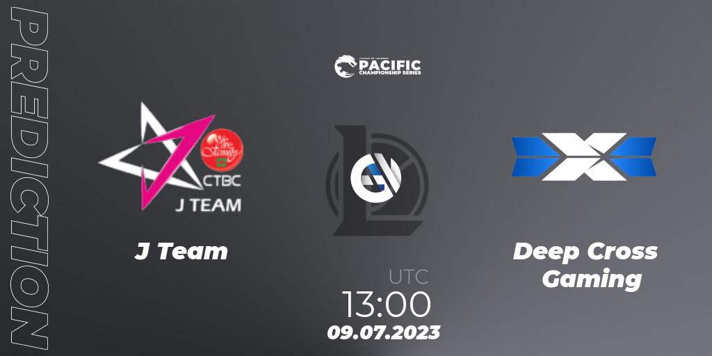 J Team contre Deep Cross Gaming : prédiction de match. 09.07.2023 at 13:00. LoL, PACIFIC Championship series Group Stage