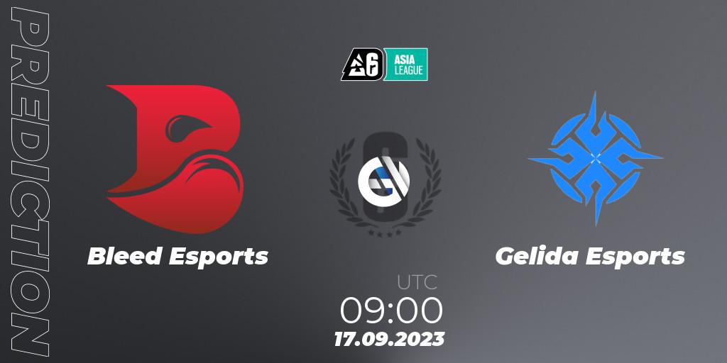 Bleed Esports contre Gelida Esports : prédiction de match. 17.09.2023 at 09:00. Rainbow Six, SEA League 2023 - Stage 2