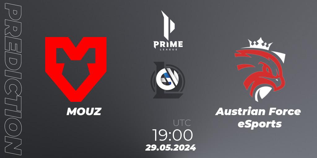 MOUZ contre Austrian Force eSports : prédiction de match. 29.05.2024 at 19:00. LoL, Prime League Summer 2024