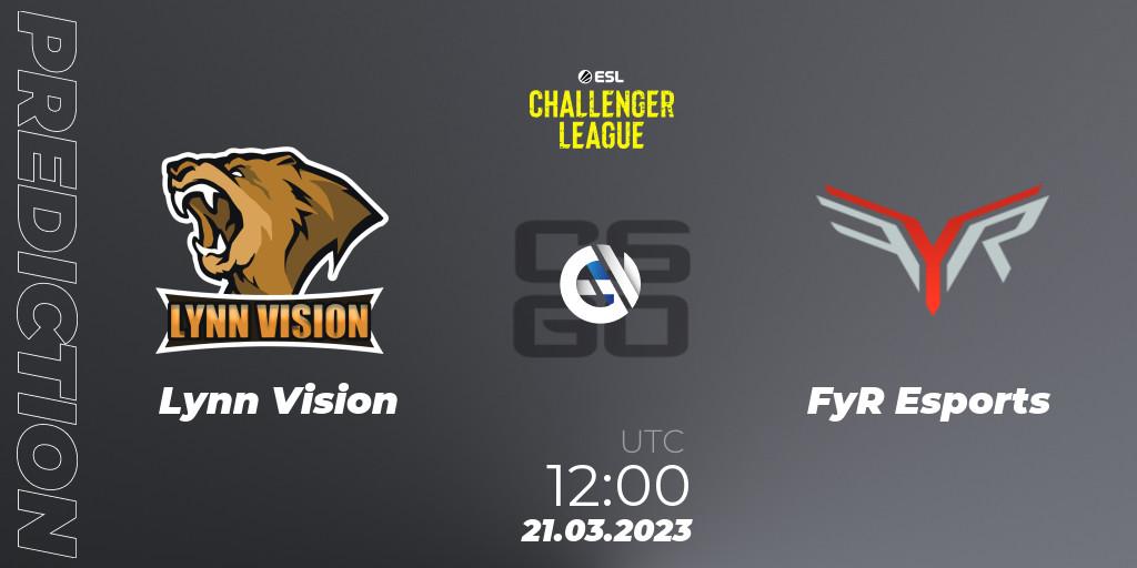 Lynn Vision contre FyR Esports : prédiction de match. 21.03.23. CS2 (CS:GO), ESL Challenger League Season 44: Asia-Pacific