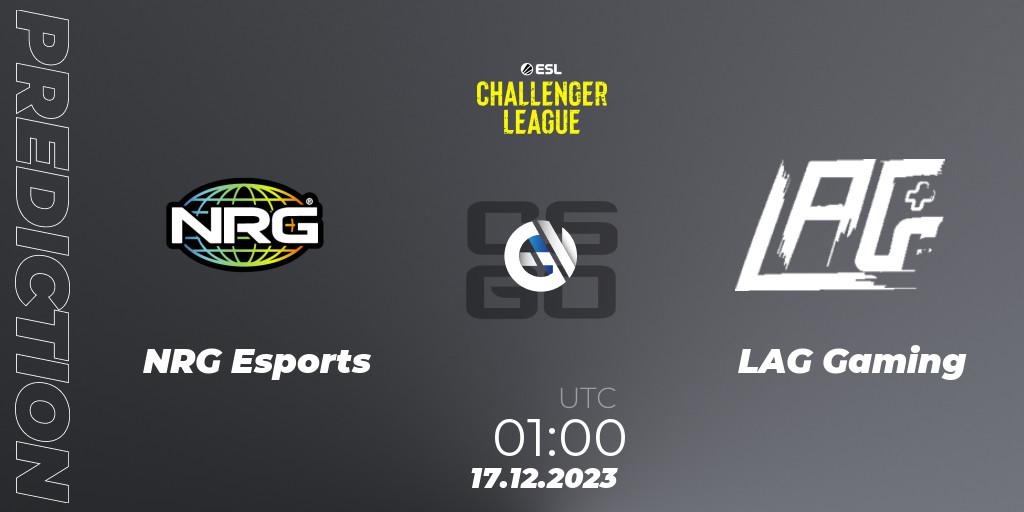 NRG Esports contre LAG Gaming : prédiction de match. 17.12.2023 at 01:00. Counter-Strike (CS2), ESL Challenger League Season 46 Relegation: North America