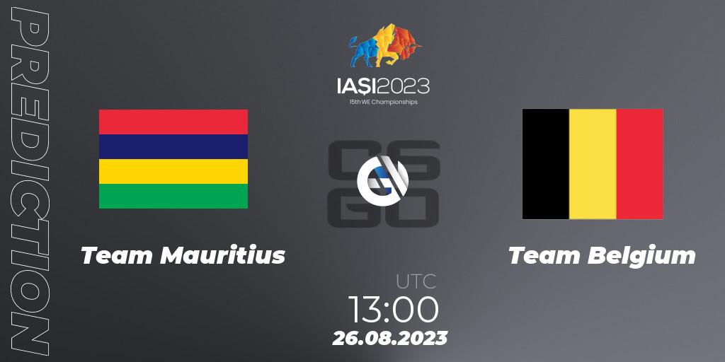 Team Mauritius contre Team Belgium : prédiction de match. 26.08.2023 at 18:30. Counter-Strike (CS2), IESF World Esports Championship 2023