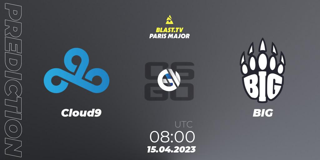 Cloud9 contre BIG : prédiction de match. 15.04.2023 at 08:00. Counter-Strike (CS2), BLAST.tv Paris Major 2023 Challengers Stage Europe Last Chance Qualifier