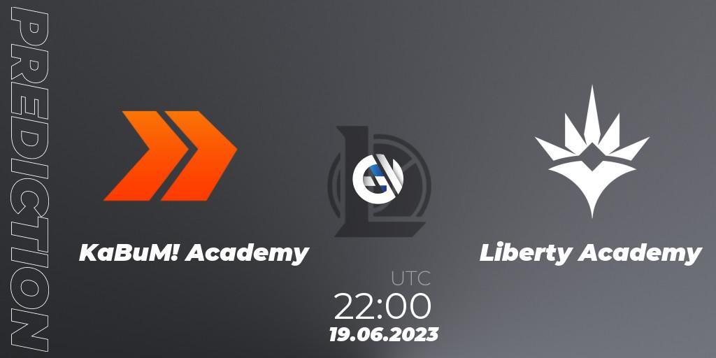 KaBuM! Academy contre Liberty Academy : prédiction de match. 19.06.2023 at 22:00. LoL, CBLOL Academy Split 2 2023 - Group Stage