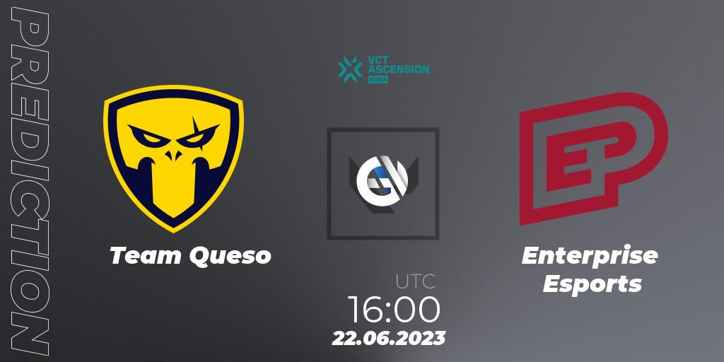 Team Queso contre Enterprise Esports : prédiction de match. 22.06.23. VALORANT, VALORANT Challengers Ascension 2023: EMEA - Play-In