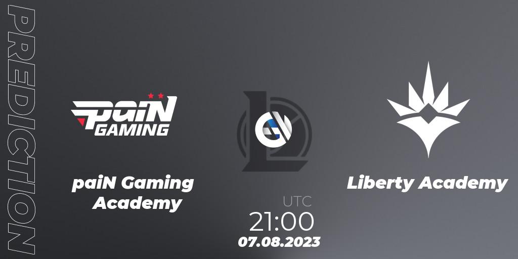 paiN Gaming Academy contre Liberty Academy : prédiction de match. 07.08.2023 at 21:00. LoL, CBLOL Academy Split 2 2023 - Group Stage