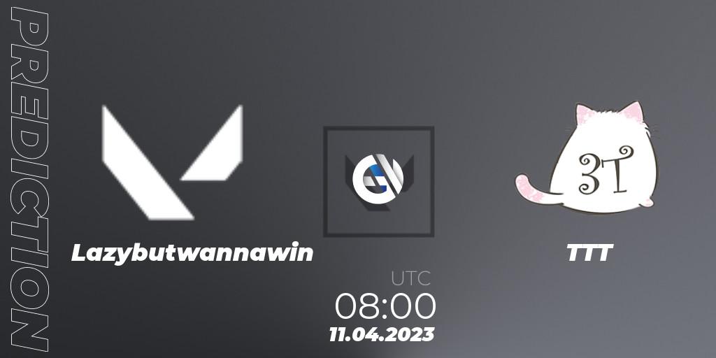 Lazybutwannawin contre TTT : prédiction de match. 11.04.2023 at 08:00. VALORANT, VALORANT Challengers 2023: Vietnam Split 2 - Group Stage