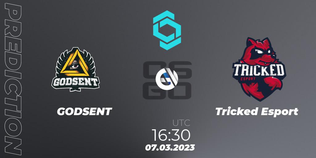 GODSENT contre Tricked Esport : prédiction de match. 07.03.2023 at 16:40. Counter-Strike (CS2), CCT North Europe Series #4