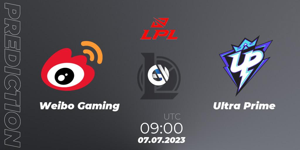 Weibo Gaming contre Ultra Prime : prédiction de match. 07.07.23. LoL, LPL Summer 2023 Regular Season