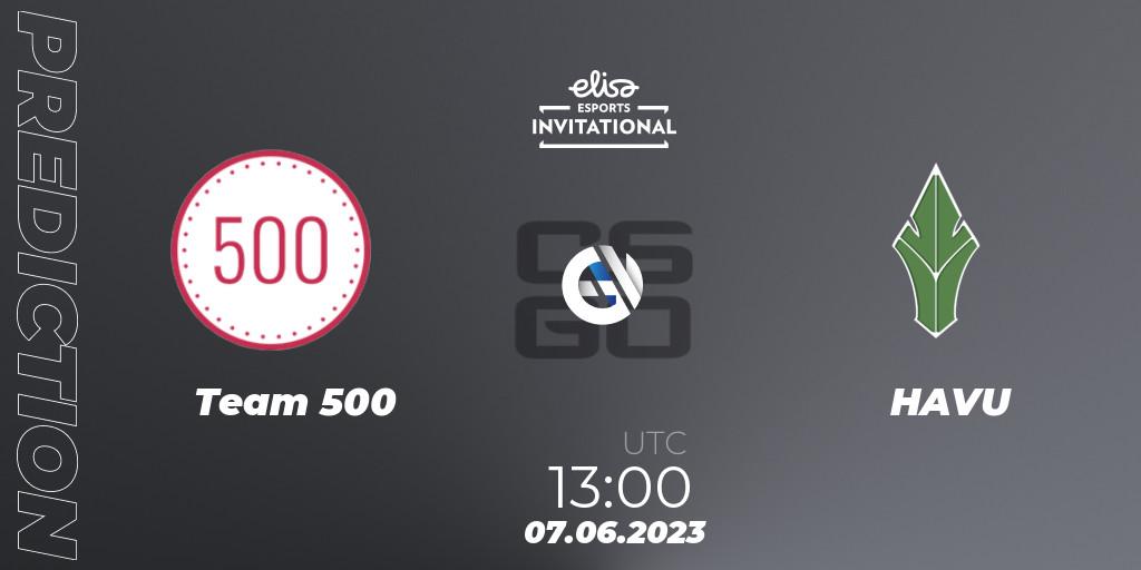 Team 500 contre HAVU : prédiction de match. 07.06.23. CS2 (CS:GO), Elisa Invitational Spring 2023
