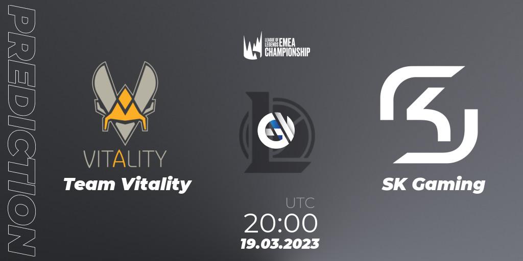 Team Vitality contre SK Gaming : prédiction de match. 18.03.23. LoL, LEC Spring 2023 - Regular Season