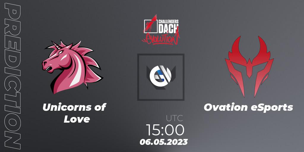 Unicorns of Love contre Ovation eSports : prédiction de match. 06.05.2023 at 15:00. VALORANT, VALORANT Challengers DACH: Evolution Split 2 - Regular Season