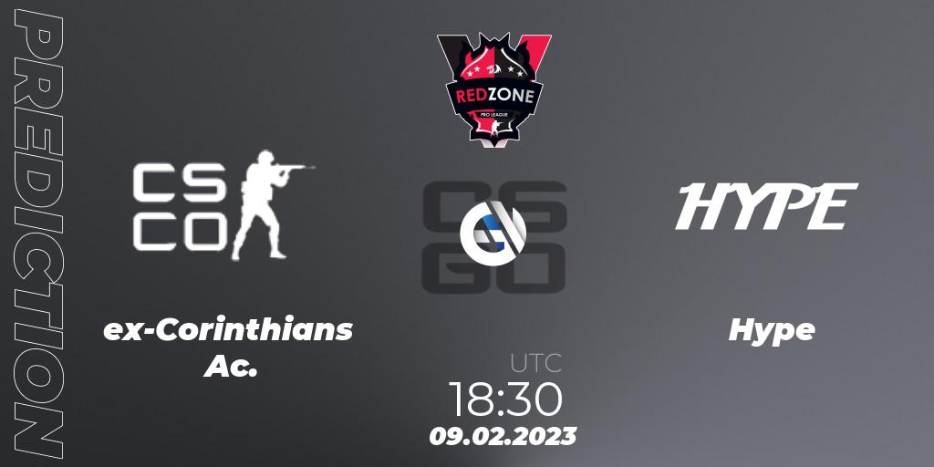 ex-Corinthians Ac. contre Hype : prédiction de match. 09.02.23. CS2 (CS:GO), RedZone PRO League 2023 Season 1