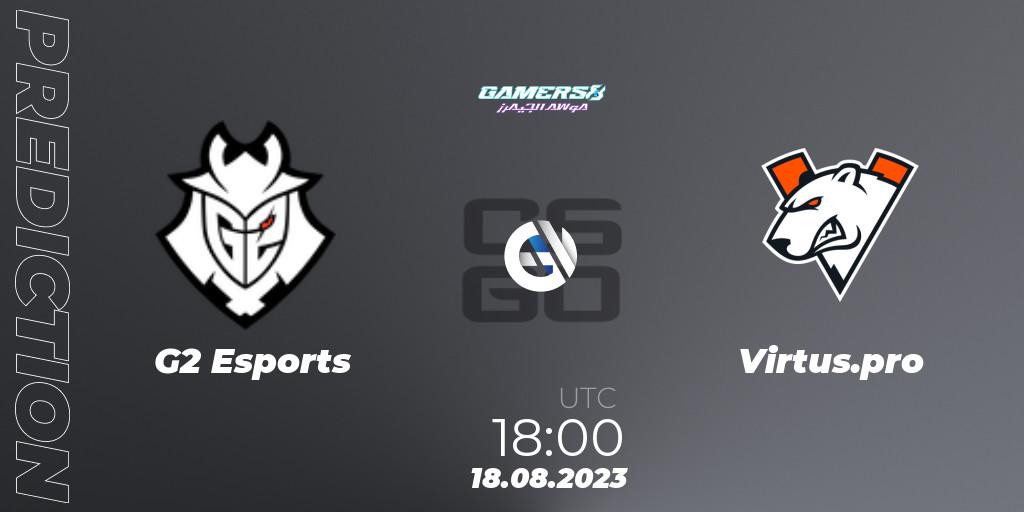 G2 Esports contre Virtus.pro : prédiction de match. 18.08.23. CS2 (CS:GO), Gamers8 2023