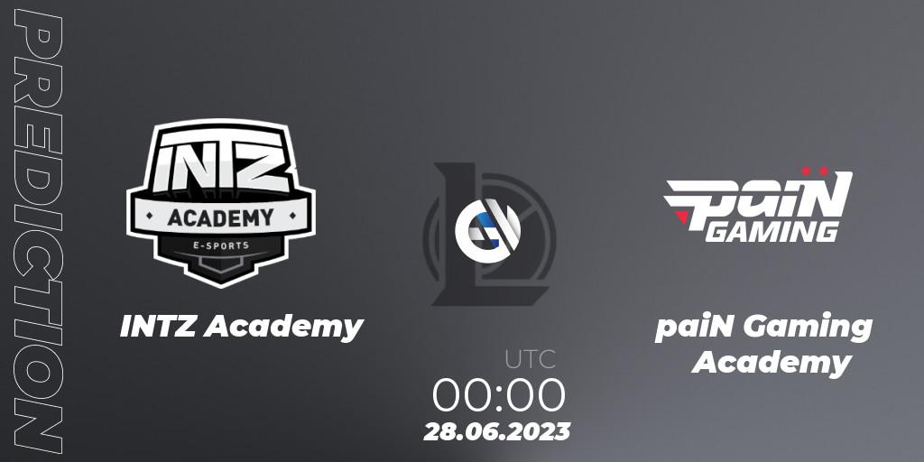 INTZ Academy contre paiN Gaming Academy : prédiction de match. 28.06.23. LoL, CBLOL Academy Split 2 2023 - Group Stage