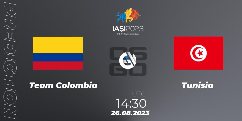 Team Colombia contre Tunisia : prédiction de match. 26.08.2023 at 20:10. Counter-Strike (CS2), IESF World Esports Championship 2023