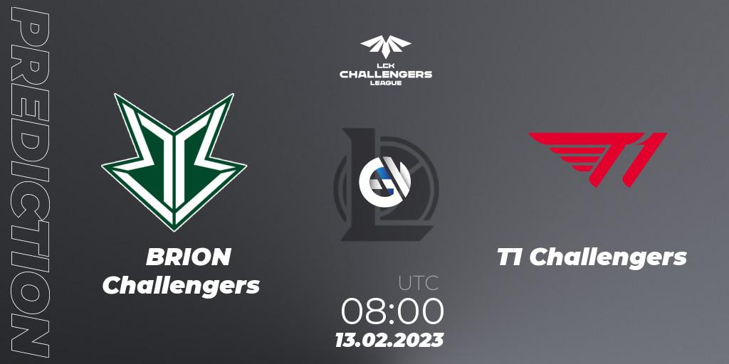 Brion Esports Challengers contre T1 Challengers : prédiction de match. 13.02.2023 at 07:20. LoL, LCK Challengers League 2023 Spring
