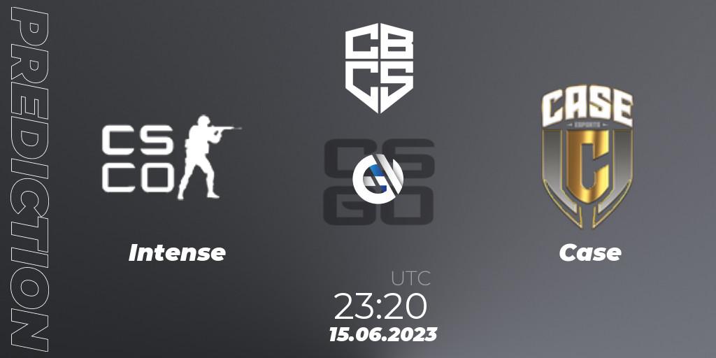 Intense Game contre Case : prédiction de match. 15.06.2023 at 23:20. Counter-Strike (CS2), CBCS 2023 Season 1