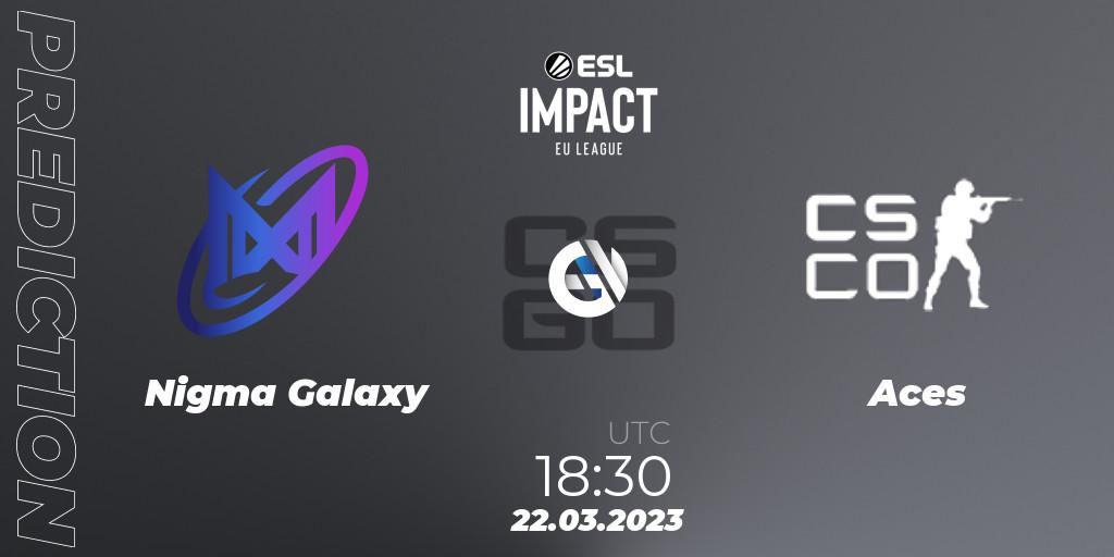 Nigma Galaxy contre Aces : prédiction de match. 22.03.23. CS2 (CS:GO), ESL Impact League Season 3: European Division