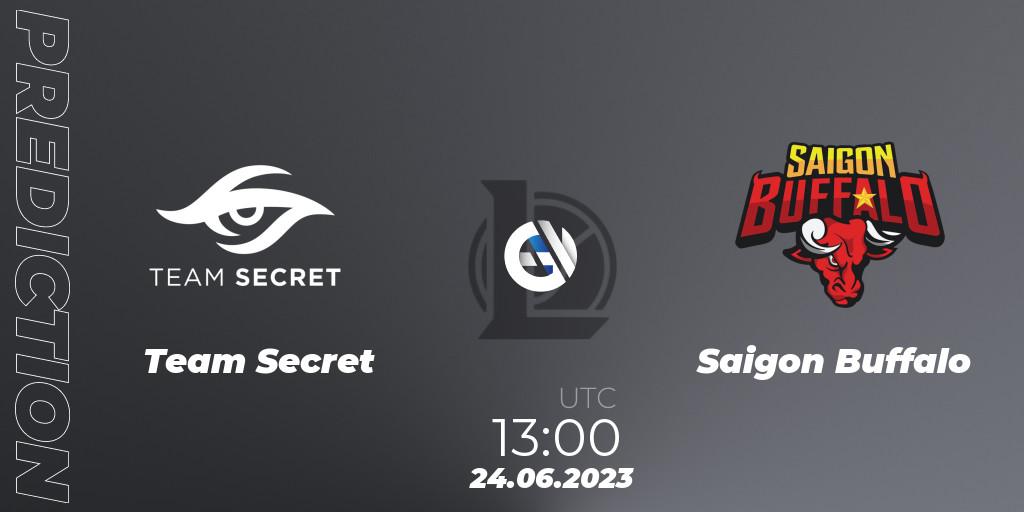 Team Secret contre Saigon Buffalo : prédiction de match. 24.06.2023 at 13:00. LoL, VCS Dusk 2023