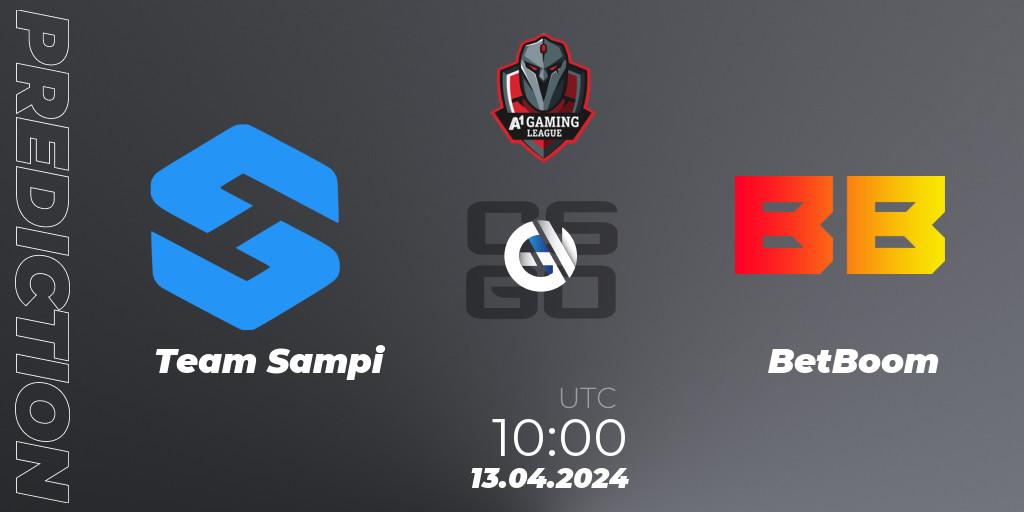 Team Sampi contre BetBoom : prédiction de match. 13.04.2024 at 10:00. Counter-Strike (CS2), A1 Gaming League Season 8