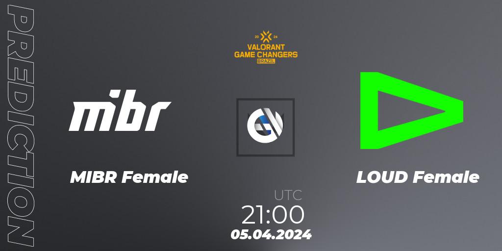 MIBR Female contre LOUD Female : prédiction de match. 05.04.24. VALORANT, VCT 2024: Game Changers Brazil Series 1