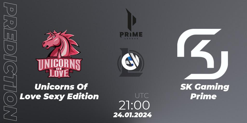Unicorns Of Love Sexy Edition contre SK Gaming Prime : prédiction de match. 24.01.2024 at 21:00. LoL, Prime League Spring 2024 - Group Stage