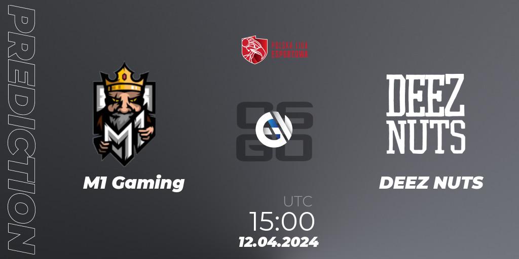 M1 Gaming contre DEEZ NUTS : prédiction de match. 12.04.2024 at 15:00. Counter-Strike (CS2), Polska Liga Esportowa 2024: Split #1