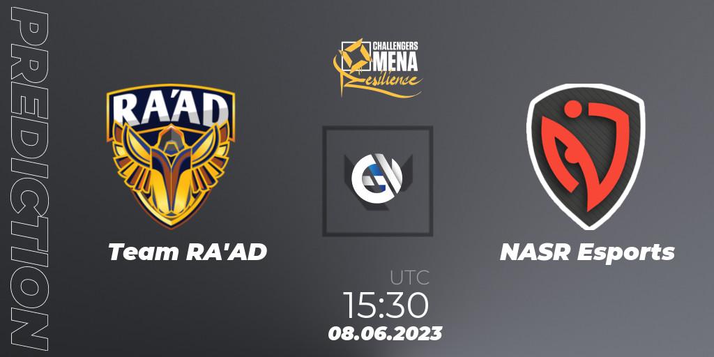 Team RA'AD contre NASR Esports : prédiction de match. 08.06.2023 at 15:30. VALORANT, VALORANT Challengers 2023 MENA: Resilience - LAN Finals