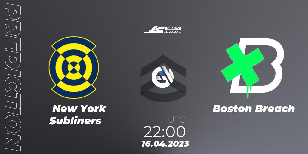 New York Subliners contre Boston Breach : prédiction de match. 16.04.2023 at 22:00. Call of Duty, Call of Duty League 2023: Stage 4 Major Qualifiers