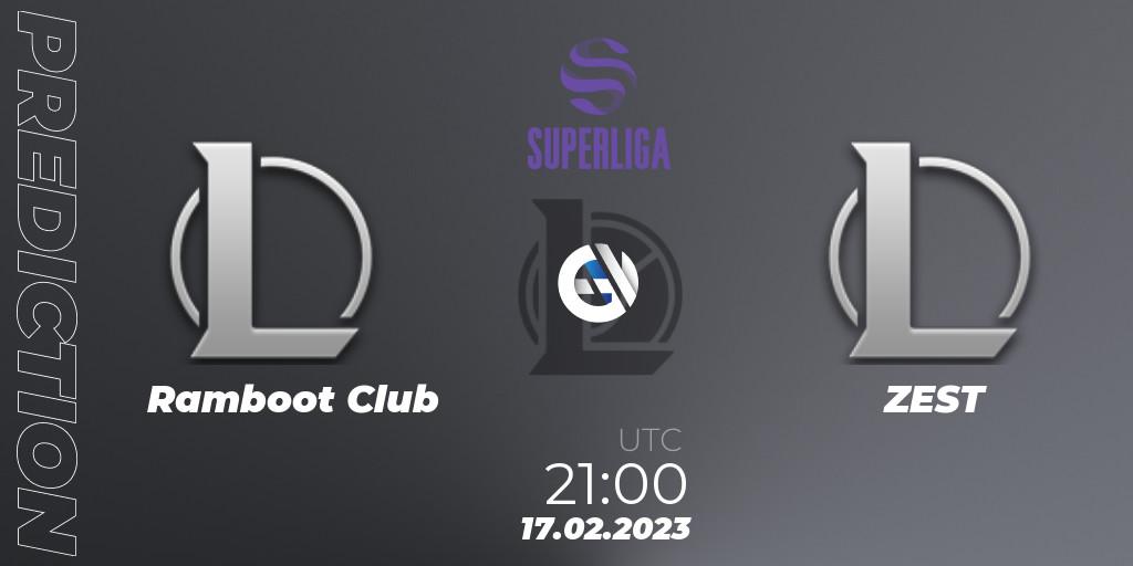Ramboot Club contre ZEST : prédiction de match. 17.02.2023 at 21:00. LoL, LVP Superliga 2nd Division Spring 2023 - Group Stage
