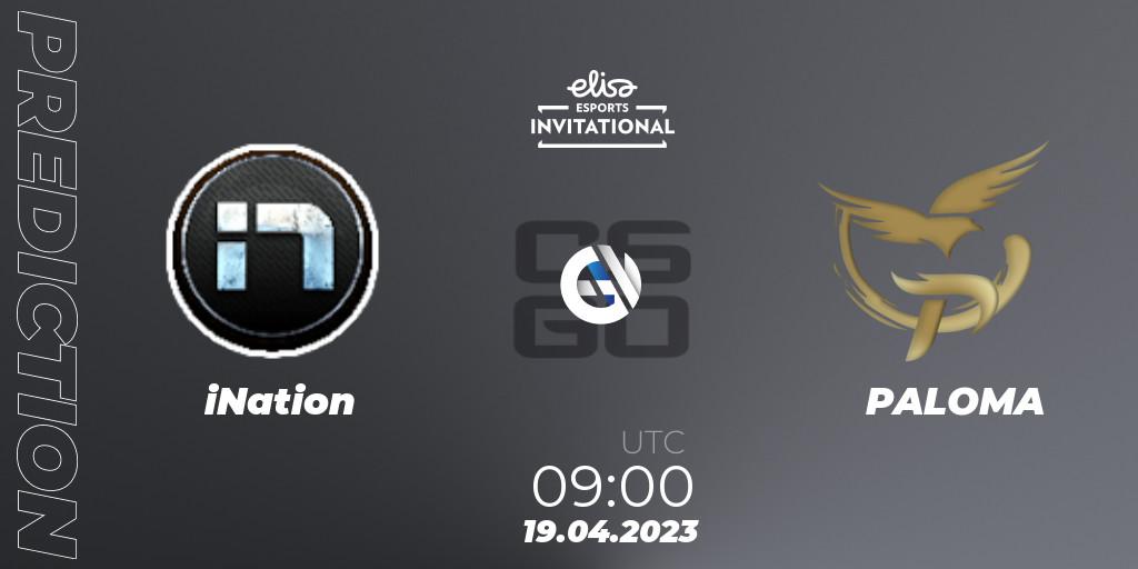 iNation contre Ignis Serpens : prédiction de match. 19.04.2023 at 09:00. Counter-Strike (CS2), Elisa Invitational Spring 2023 Contenders